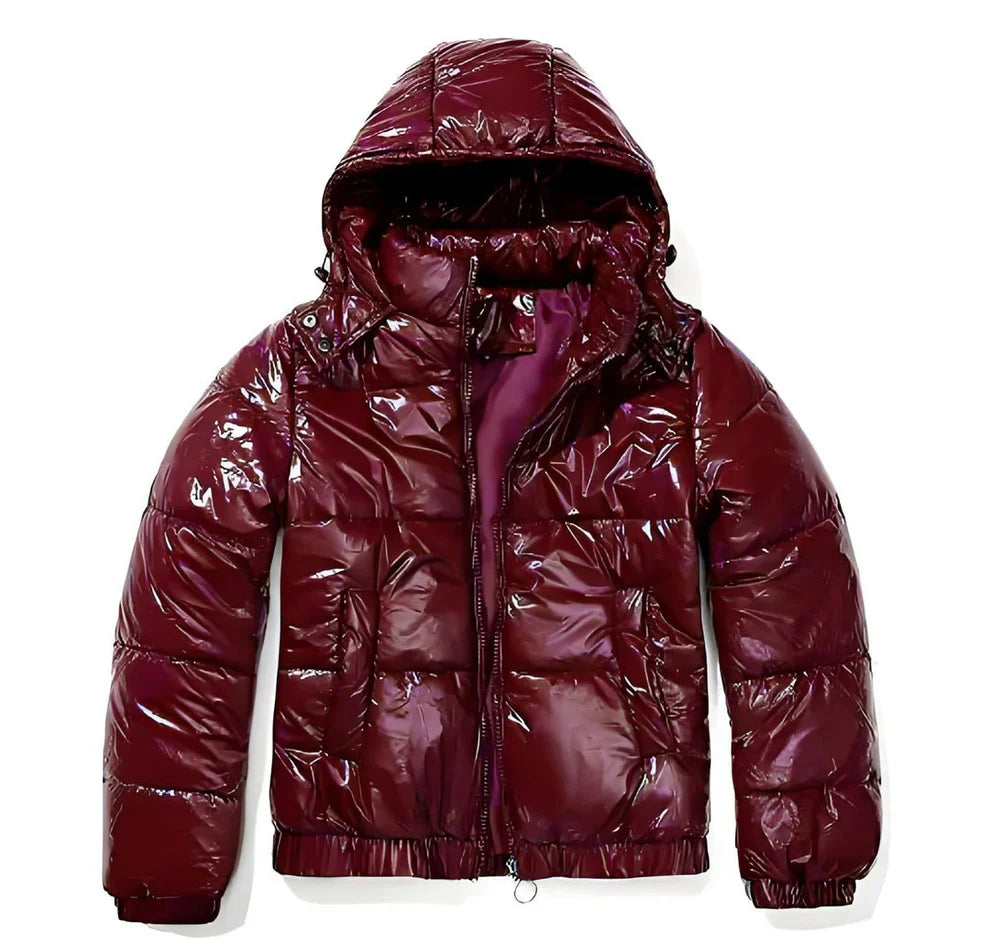 Glänzende Pufferjacke