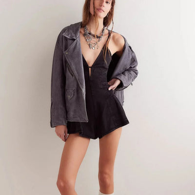 Monroe denim-romper