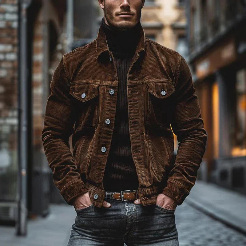 Geir™ | Retro Cordjakke med Tidløs Stil