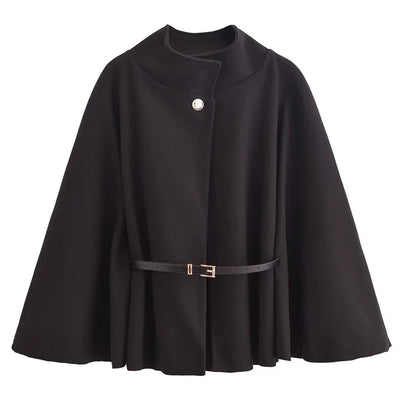 Hochkragen Cape Mantel