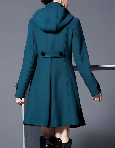 Elara | Zweireihiger Mantel mit Kapuze