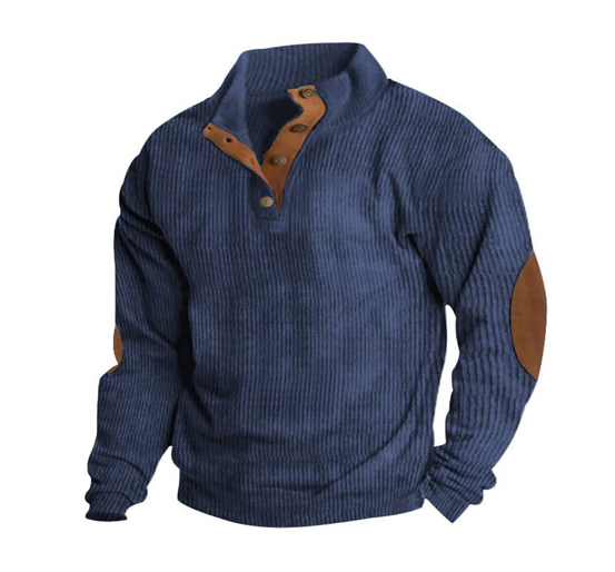 Sten™ | Ribbestrikket Genser med Stilfulle Knapper