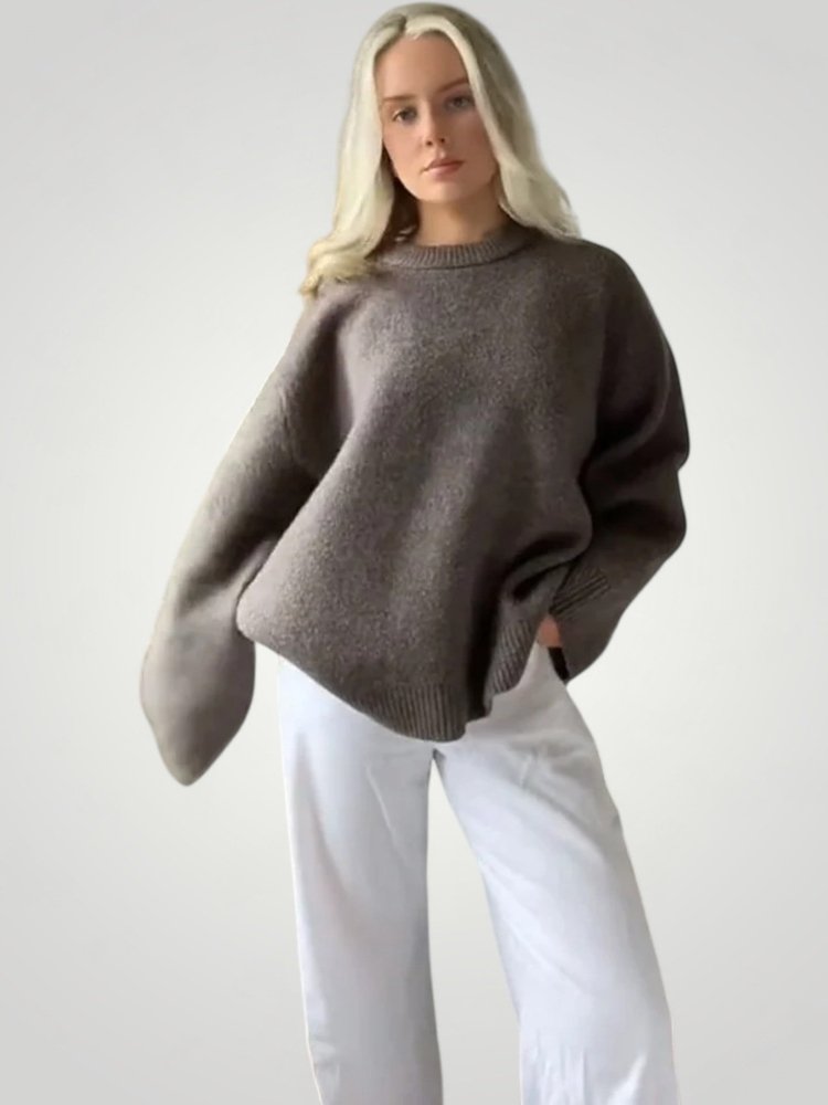 Damenpullover Pink mit Elegantem O-Ausschnitt