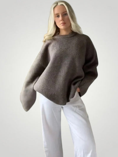 Damenpullover Pink mit Elegantem O-Ausschnitt