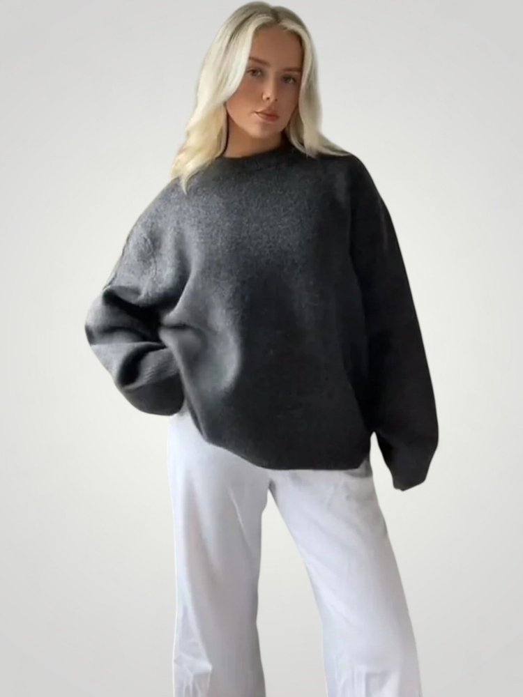 Damenpullover Pink mit Elegantem O-Ausschnitt