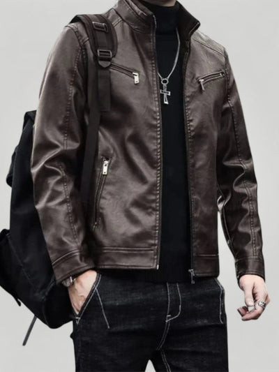 Elegante Slim Fit Herren Lederjacke für Stil
