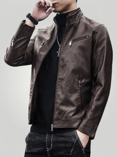 Elegante Slim Fit Herren Lederjacke für Stil
