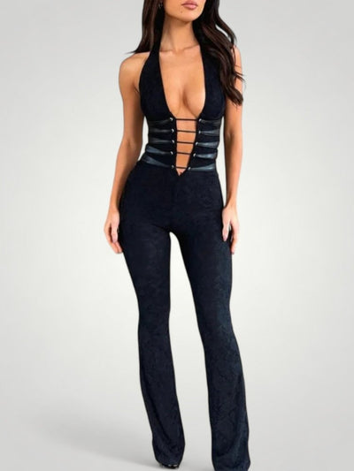 Eleganter Jumpsuit Damen mit V-Ausschnitt
