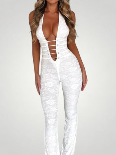 Eleganter Jumpsuit Damen mit V-Ausschnitt