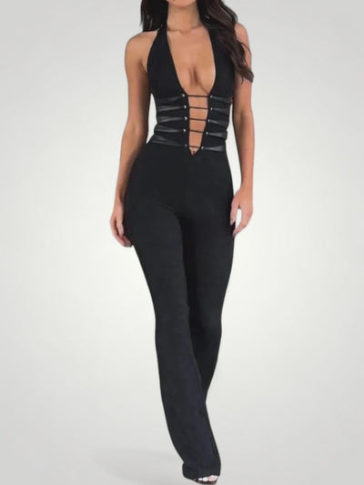 Eleganter Jumpsuit Damen mit V-Ausschnitt