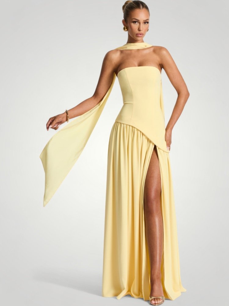 Elegantes Maxikleid mit Asymmetrischem Design