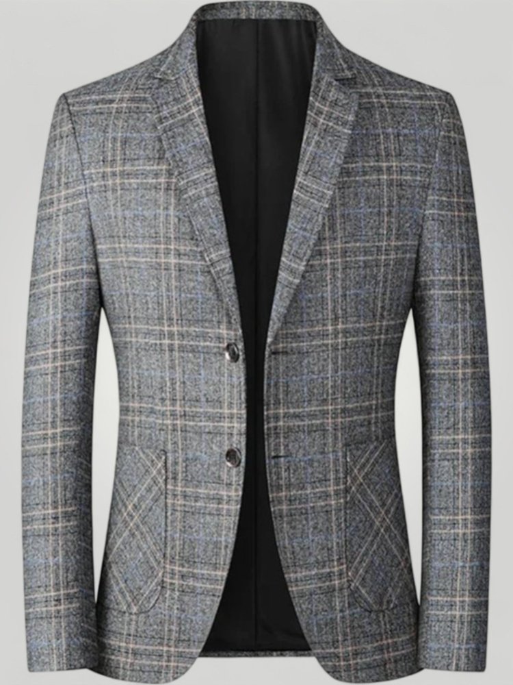 Slim Fit Blazer Damen im Britischen Karomuster