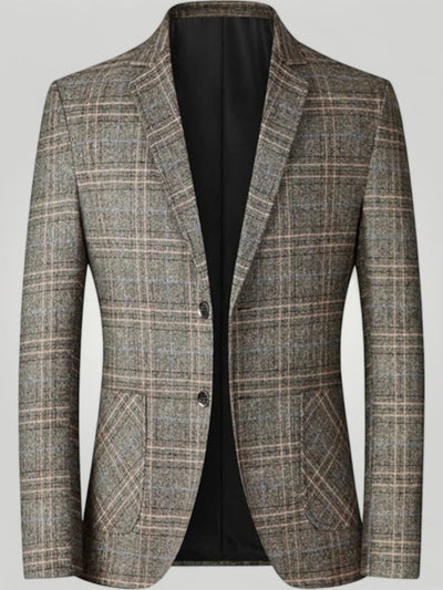 Slim Fit Blazer Damen im Britischen Karomuster