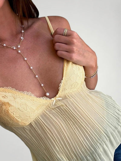 Transparente Spitzen-Camisole mit Elegantem Look