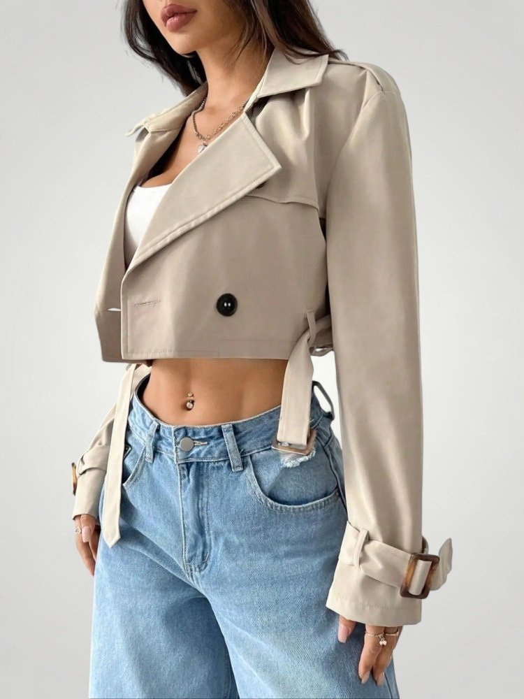 Vintage Cropped Trenchjacke Damen mit Stil