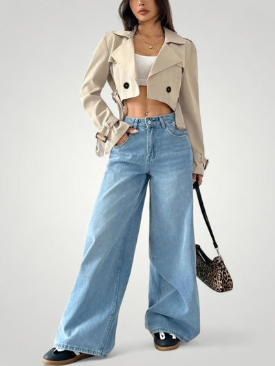 Vintage Cropped Trenchjacke Damen mit Stil