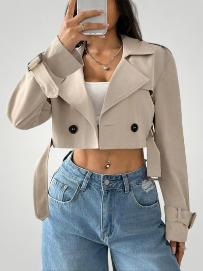 Vintage Cropped Trenchjacke Damen mit Stil