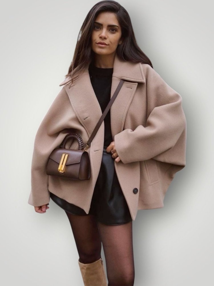 Wollmantel für Damen in Beige mit elegantem Schnitt